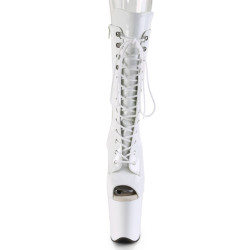 Pleaser FLAMINGO-1051 White Patent Women Ankle Boots
