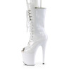 Pleaser FLAMINGO-1051 White Patent Women Ankle Boots