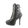 Devious INDULGE-1026 Black Vegan Leather Ankle Boots