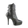 Devious INDULGE-1026 Black Vegan Leather Ankle Boots