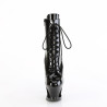 Pleaser MOON-1020DIA Black Patent Women's Ankle Boots