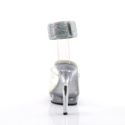 Fabulicious LIP-142 Clear Ankle Cuff High Heel Sandal