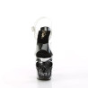 Pleaser RAPTURE-808-LT Pewter Pole Shoes Bone High Heels