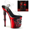 Pleaser RAPTURE-808-LT Red Pole Shoes Bone High Heels