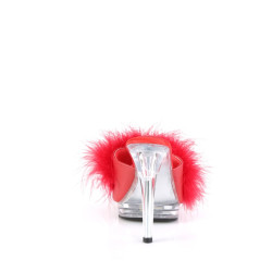 Fabulicious GLORY-501F-8 Red Vegan Leather Fur