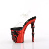 Pleaser RAPTURE-808-LT Red Pole Shoes Bone High Heels