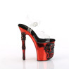 Pleaser RAPTURE-808-LT Red Pole Shoes Bone High Heels