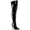 Pleaser Pink Label 3000WC Black Patent Thigh High Boots Men