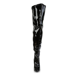 Pleaser Pink Label 3000WC Black Patent Thigh High Boots Men