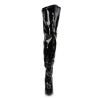 Pleaser Pink Label 3000WC Black Patent Thigh High Boots Men