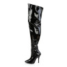 Pleaser Pink Label 3000WC Black Patent Thigh High Boots Men