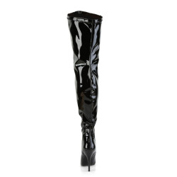 Pleaser Pink Label 3000WC Black Patent Thigh High Boots Men