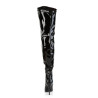 Pleaser Pink Label 3000WC Black Patent Thigh High Boots Men