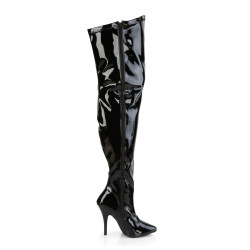Pleaser Pink Label 3000WC Black Patent Thigh High Boots Men