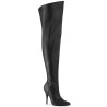 Pleaser Pink Label 3000WC Black Vegan Thigh High Boots Men