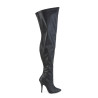 Pleaser Pink Label 3000WC Black Vegan Thigh High Boots Men