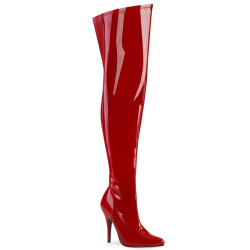 Pleaser Pink Label 3000WC Red Patent Thigh High Boots Men