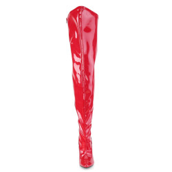 Pleaser Pink Label 3000WC Red Patent Thigh High Boots Men