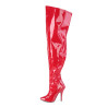 Pleaser Pink Label 3000WC Red Patent Thigh High Boots Men