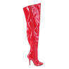 Pleaser Pink Label 3000WC Red Patent Thigh High Boots Men