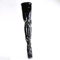 Pleaser SEDUCE-4000 Black Heeled Crotch High Boots