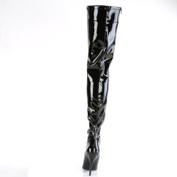 Pleaser SEDUCE-4000 Black Heeled Crotch High Boots