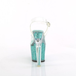 Pleaser LOVESICK-708SG Transparent Baby Blue Glitter
