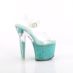 Pleaser LOVESICK-708SG Transparent Baby Blue Glitter