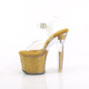 Pleaser LOVESICK-708SG Transparent Gold Glitter Strass