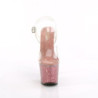 Pleaser LOVESICK-708SG Transparent Pink Glitter Strass