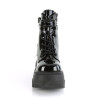 Demonia SHAKER-52 Black Patent Platform Wedge Ankle Boots