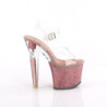 Pleaser LOVESICK-708SG Transparent Pink Glitter Strass