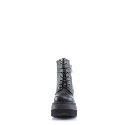 Demonia SHAKER-52 Black Vegan Platform Wedge Ankle Boots