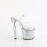 Pleaser LOVESICK-708SG Transparent Silver Glitter Stras