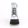 Demonia SHAKER-52 Silver Hologram Platform Wedge Ankle Boots