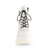 Demonia SHAKER-52 White Vegan Platform Wedge Ankle Boots