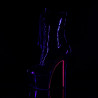 Pleaser SKY-1020TT Black Patent Neon Pink Ankle Boots
