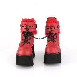 Demonia ASHES-57 Red Vegan Leather Women Heels