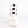 Demonia SWING-105 White Vegan Platform Buckle Boots