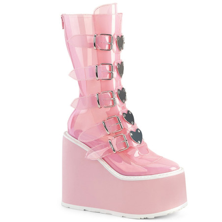 Demonia SWING-230C Rose Platform Buckle Boots