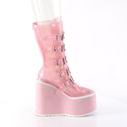 Demonia SWING-230C Rose Platform Buckle Boots
