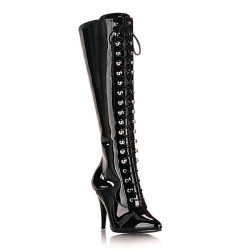 Pleaser VANITY-2020 Patent Stiletto Heeled Knee Boots