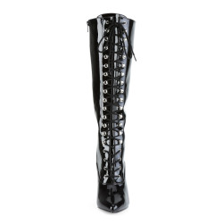 Pleaser VANITY-2020 Patent Stiletto Heeled Knee Boots