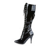 Pleaser VANITY-2020 Patent Stiletto Heeled Knee Boots