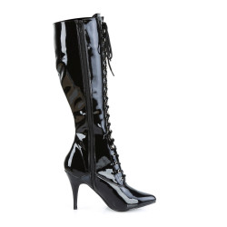 Pleaser VANITY-2020 Patent Stiletto Heeled Knee Boots