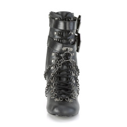 Demonia VIVIKA-128 Black Vegan Block Heel Ankle Boots