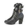 Demonia VIVIKA-128 Black Vegan Block Heel Ankle Boots