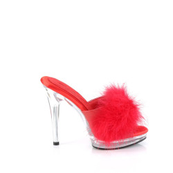 Fabulicious GLORY-501F-8 Red Vegan Leather Fur