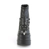 Demonia WAVE-110 Black Vegan Platform Wedge Ankle Boots