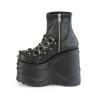 Demonia WAVE-110 Black Vegan Platform Wedge Ankle Boots